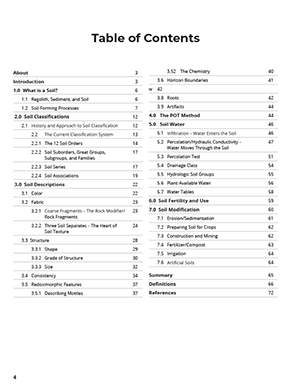 guide to soils table of contents