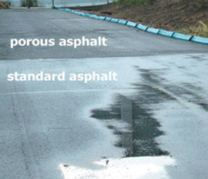 Porous versus standard asphalt comparison