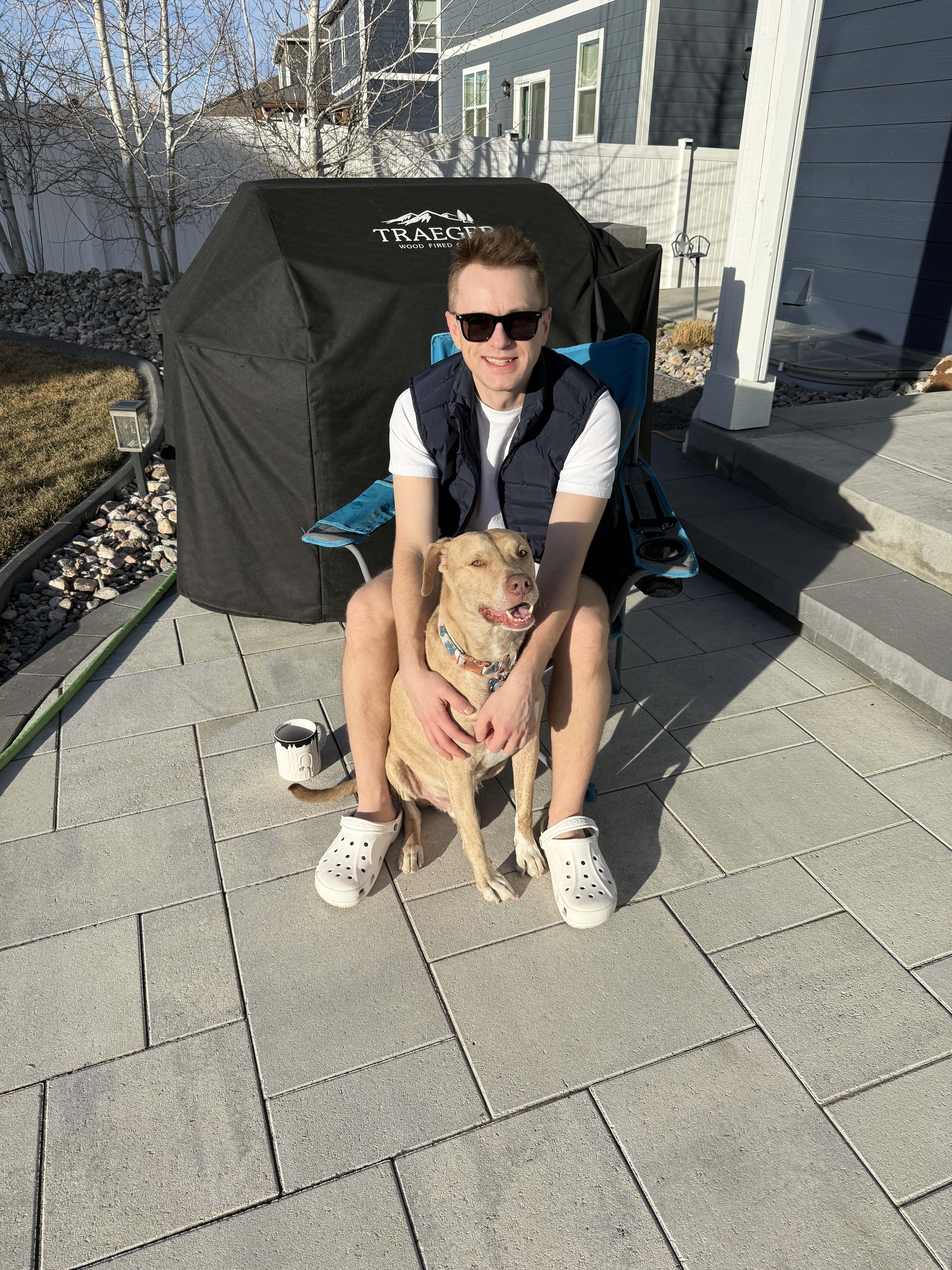 Seth with Indy, his dog