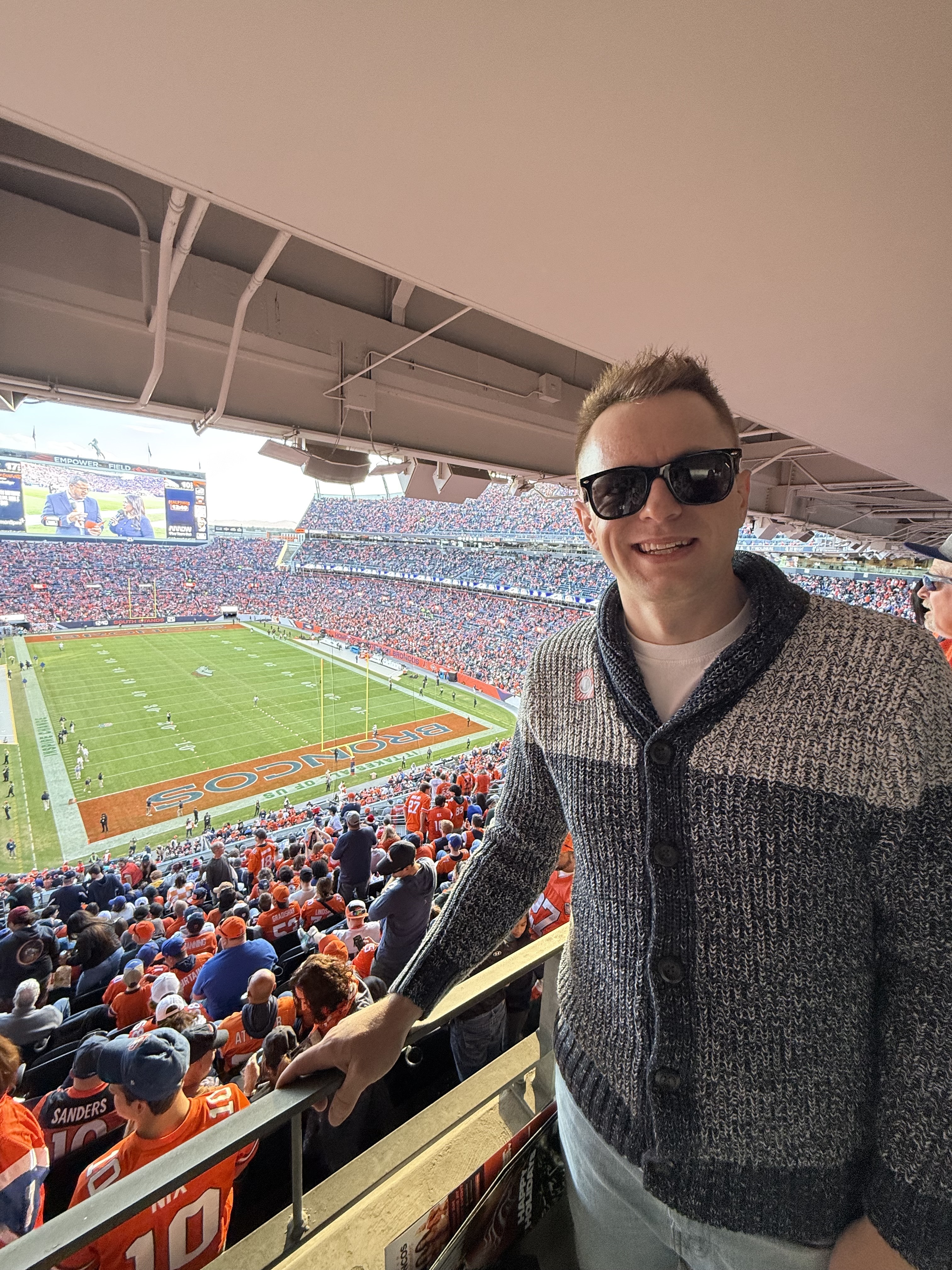 Seth at a Denver Broncos game