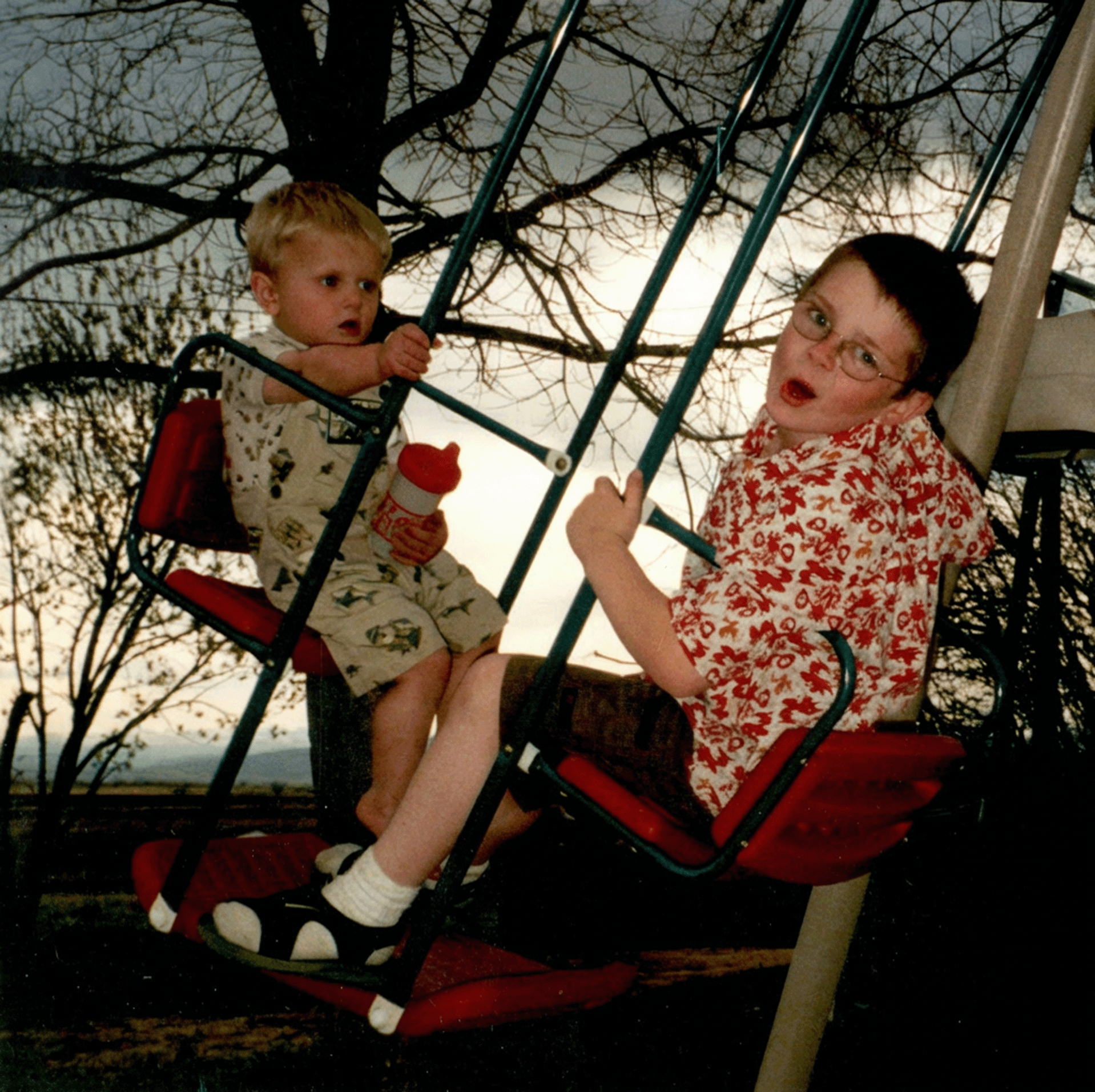 Seth and Bryce on the family farm in Timnath, Colorado