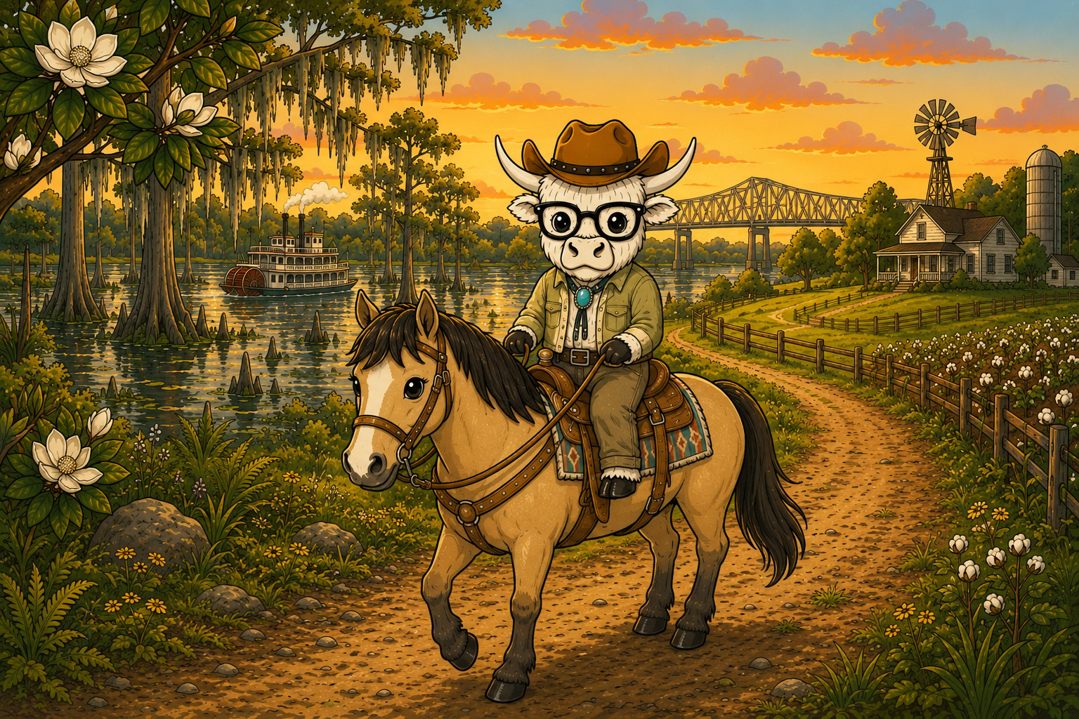 Benji horseback riding in Mississippi