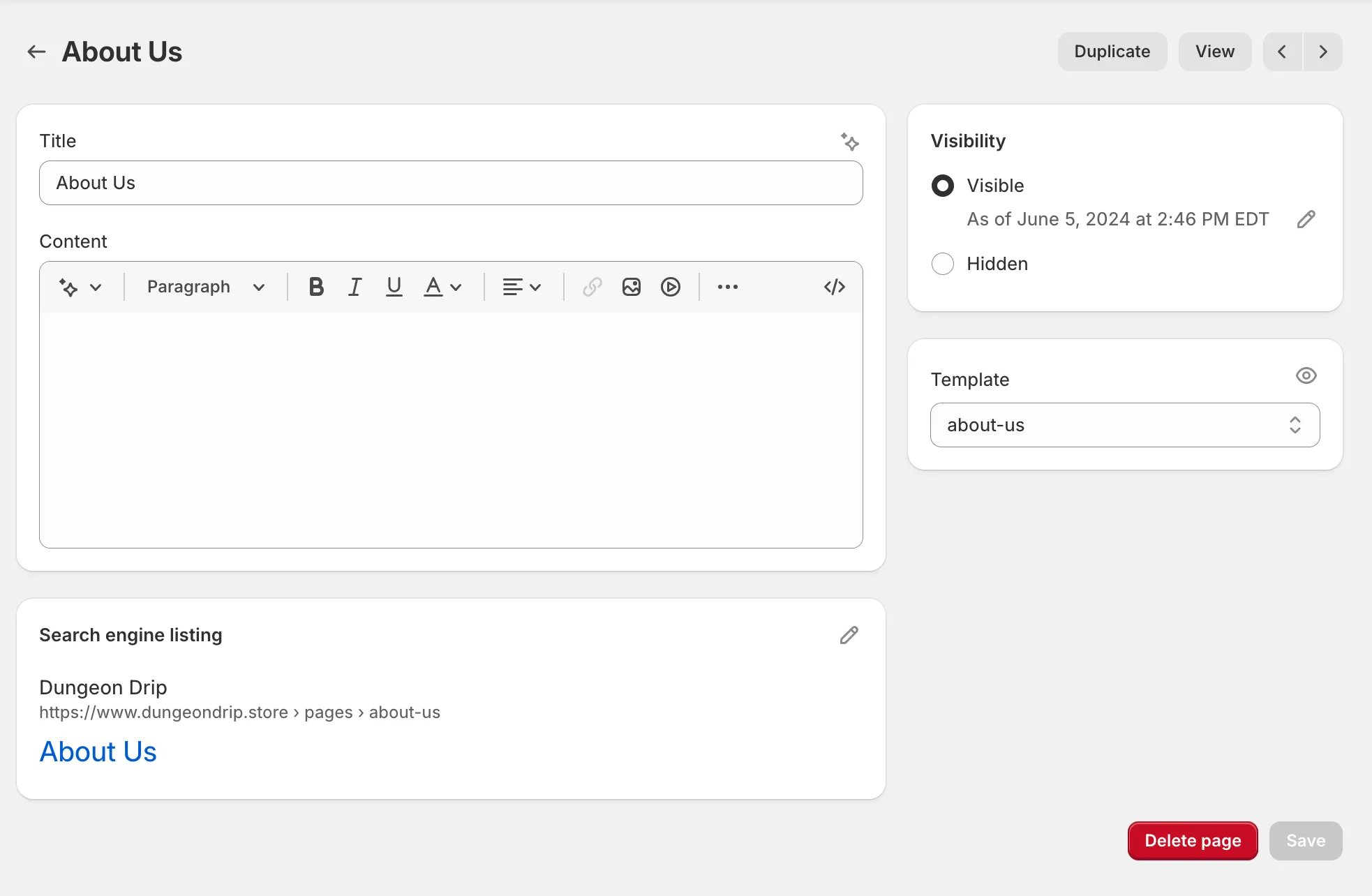 Assign Page Templates