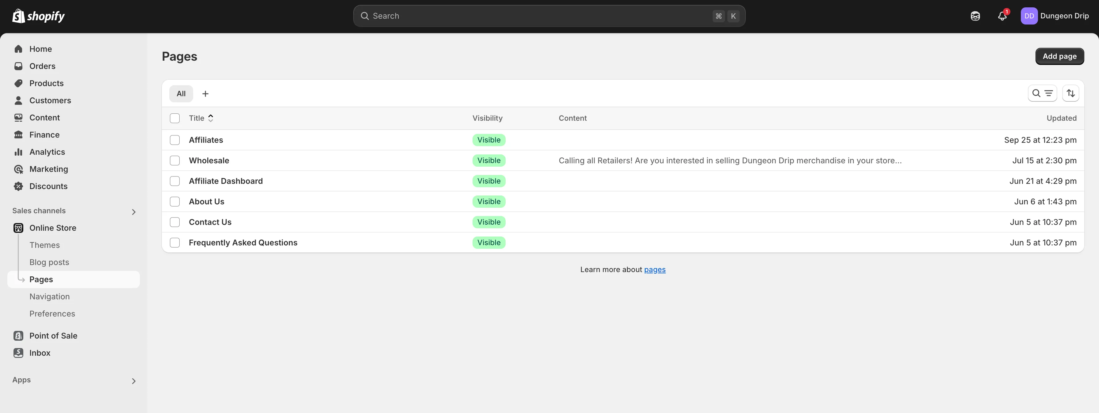 Add pages to your site!