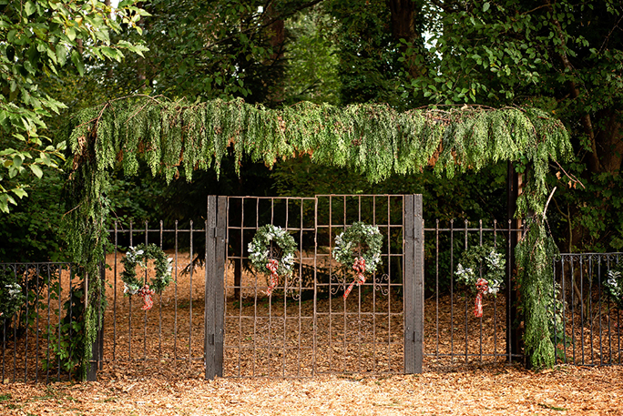 iron gate with greenery