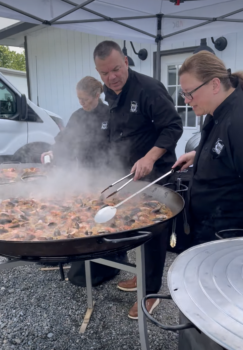 cooking food outdoors
