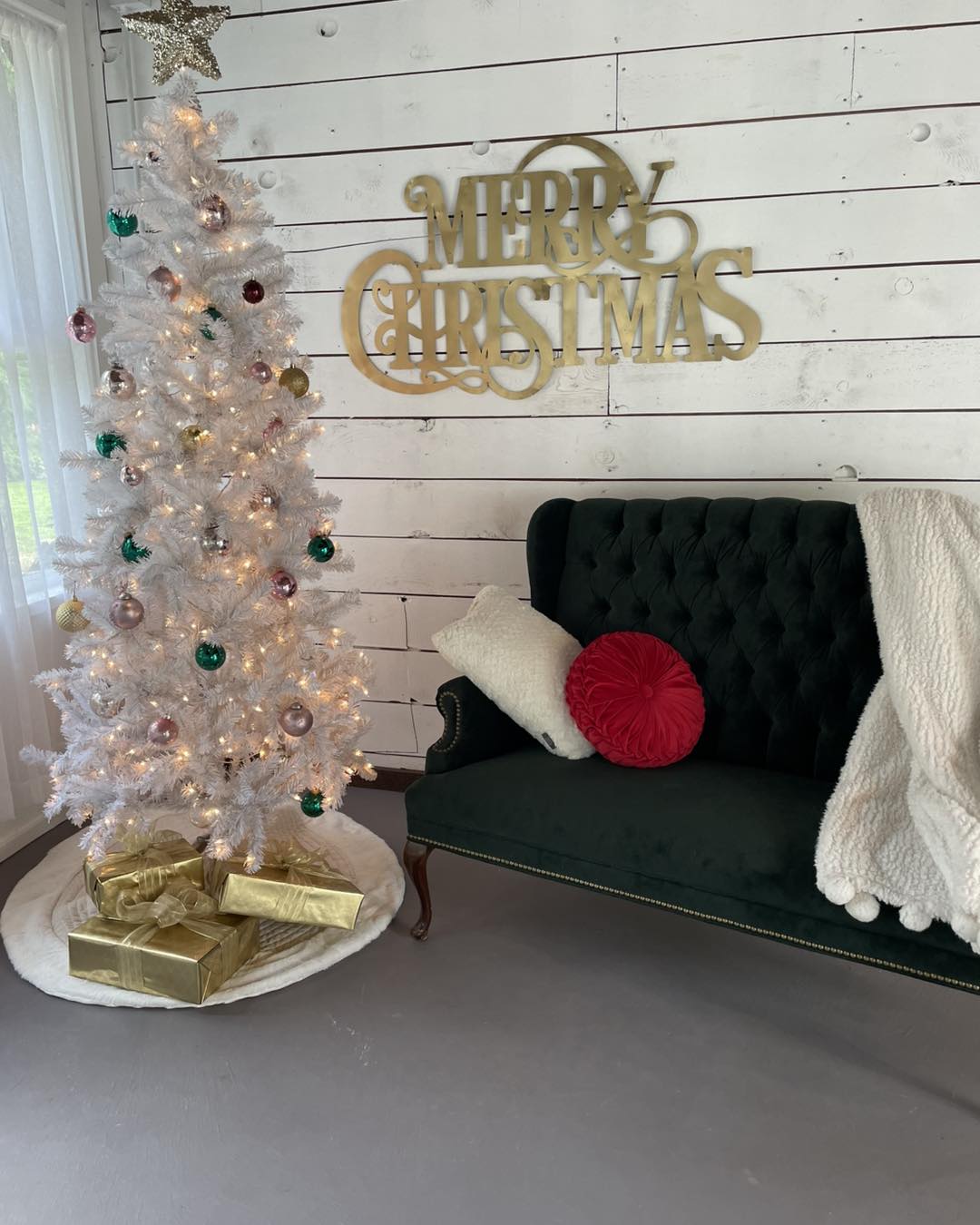 indoor christmas set white tree