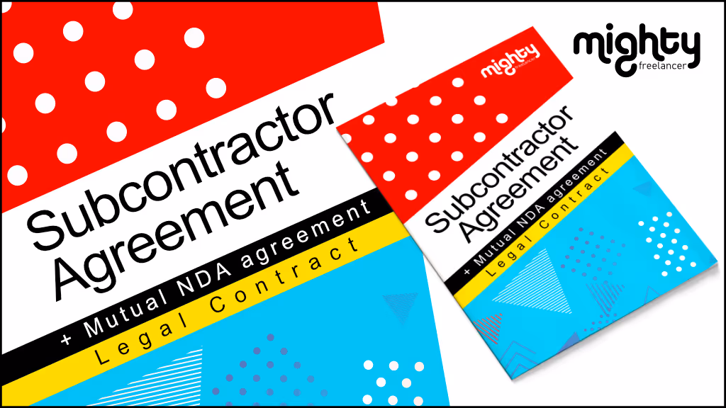 Subcontractor & NDA Agreement - Professionally prepared Subcontractor & NDA legal contract for when you´re subcontracting work.