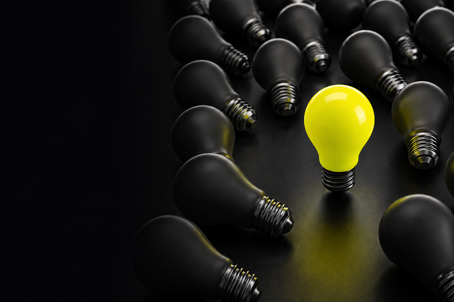 Creative web design concept with illuminated light bulb representing innovative website design, digital strategy and creative solutions by Dzign Media.
