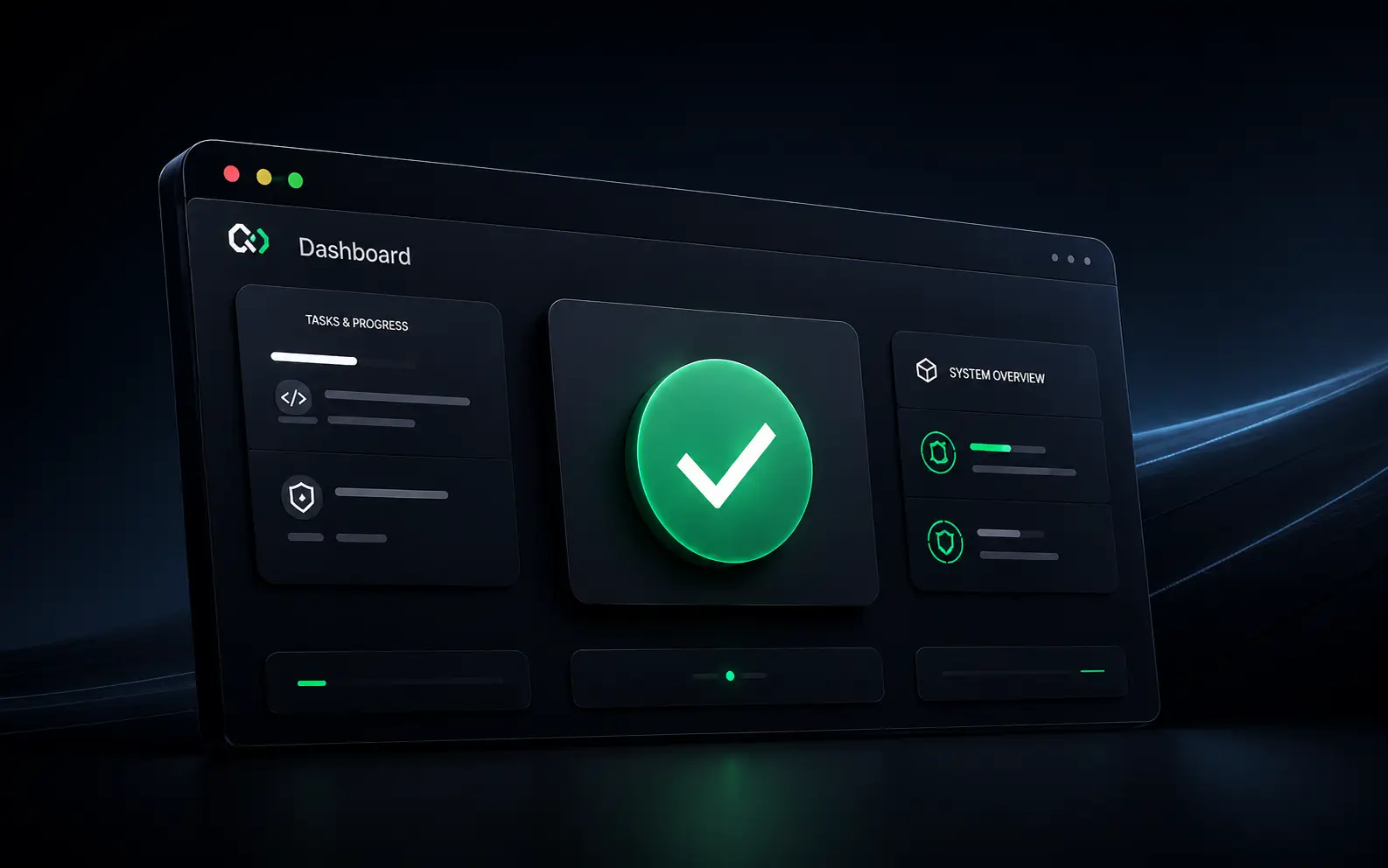 Website management dashboard illustrating ongoing website maintenance, updates, security monitoring and support services by Dzign Media.