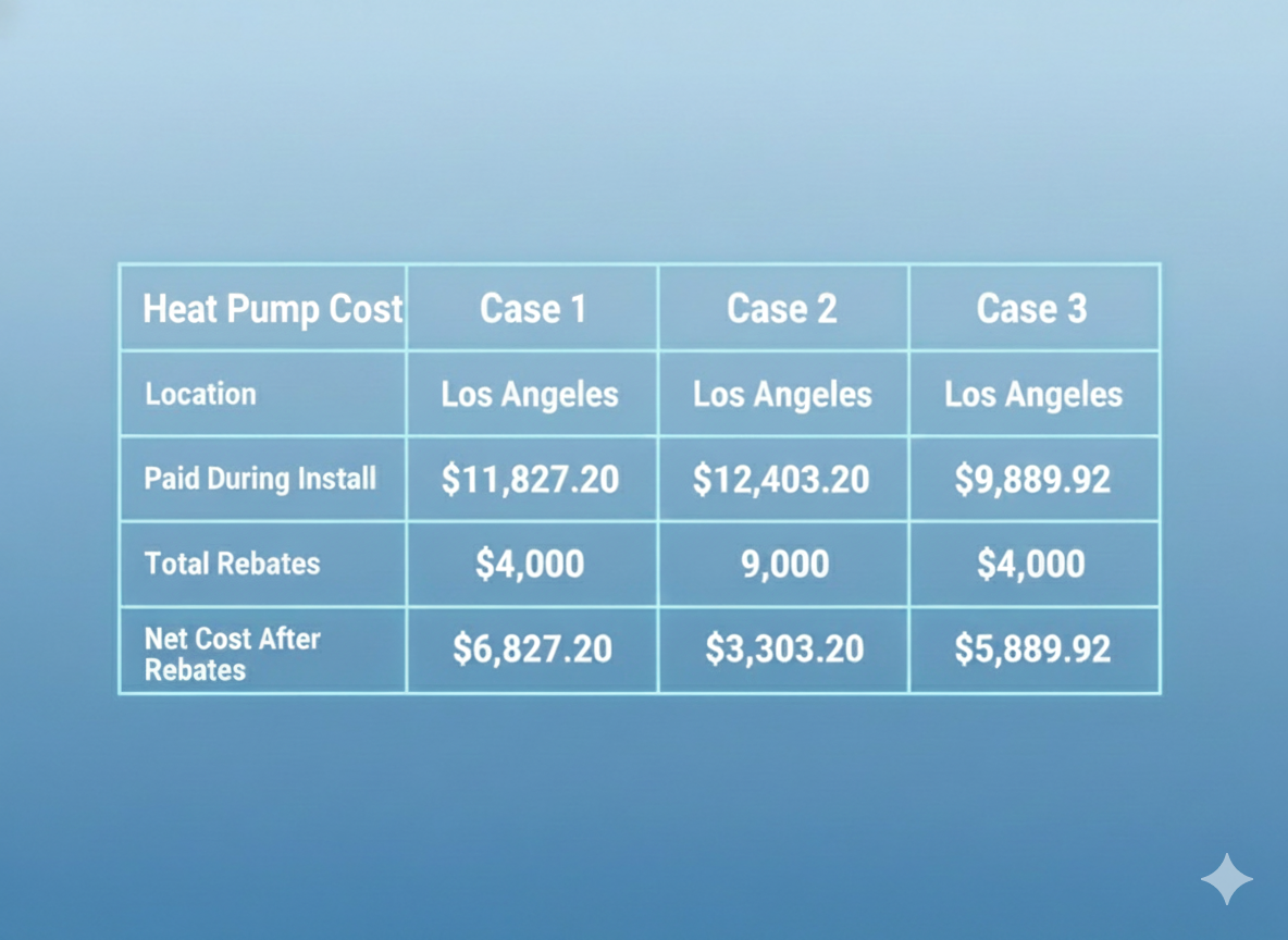 3 real heat pump installation cost with rebates in los angeles