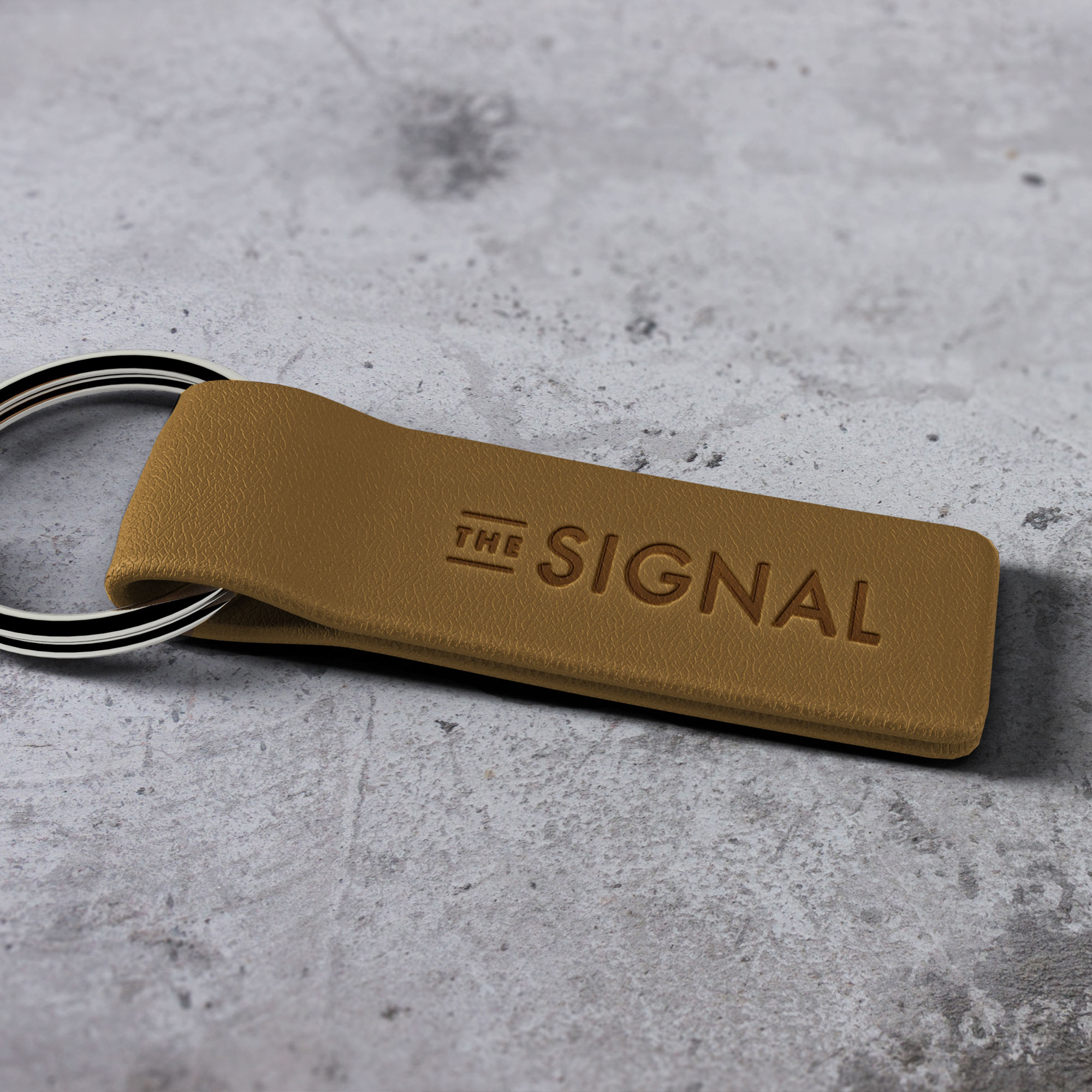 The Signal keychain mockup