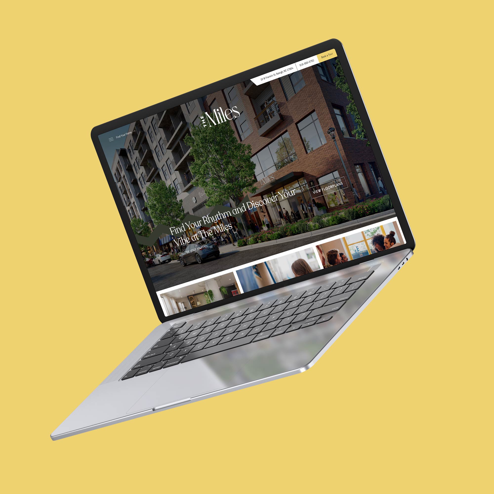 The Miles website mockup