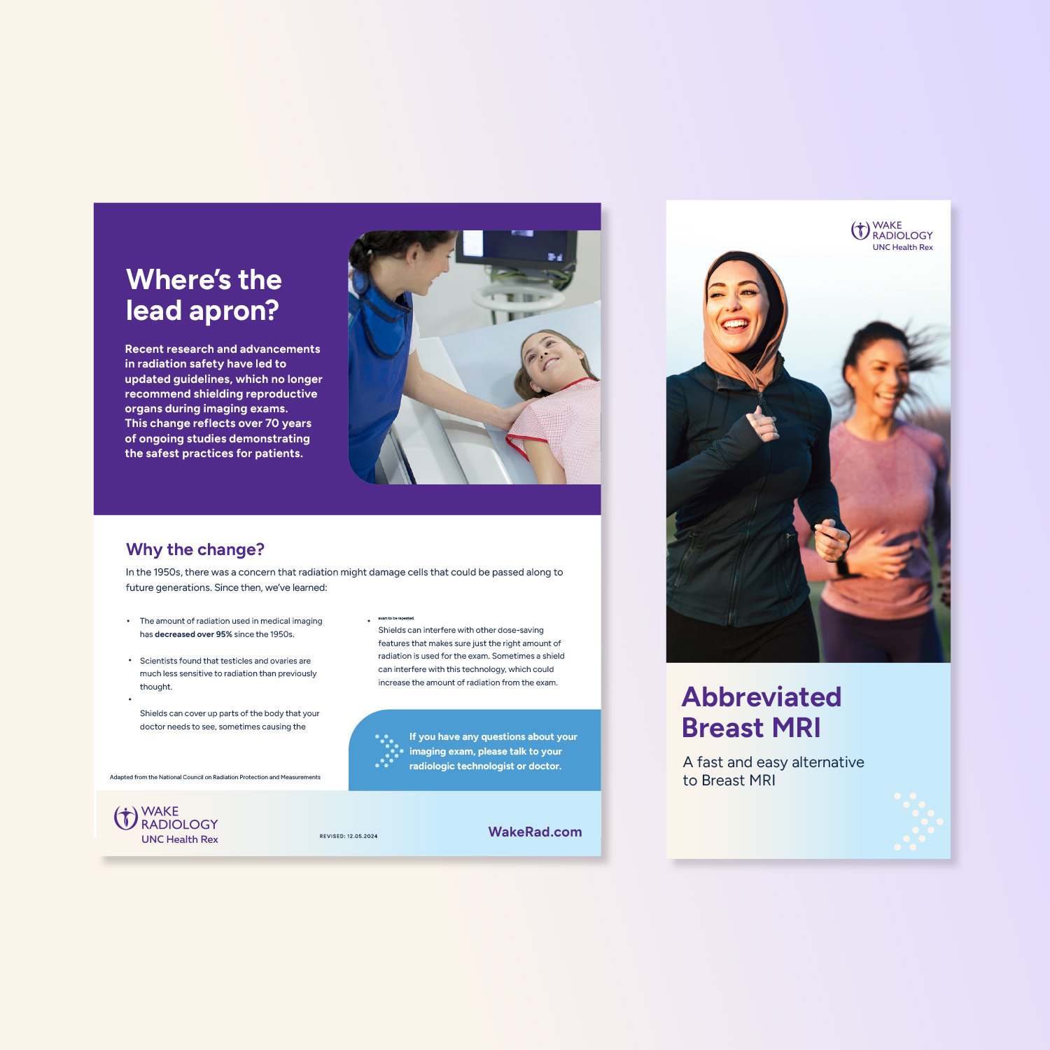 Wake Radiology flyer and brochure print designs