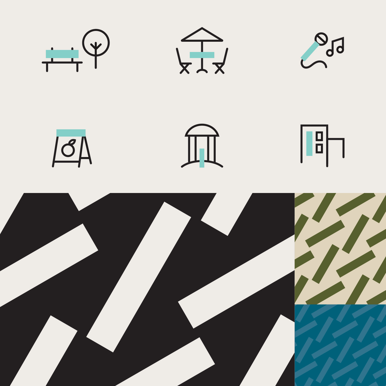 University Place brand pattern and icons