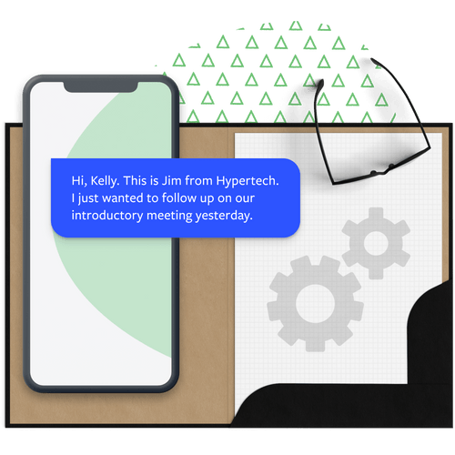 an illustration of a phone and cogs