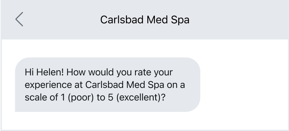 Post-treatment communication via SMS for med spas