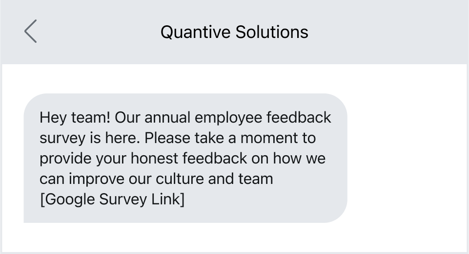 Requesting feedback from employees via text