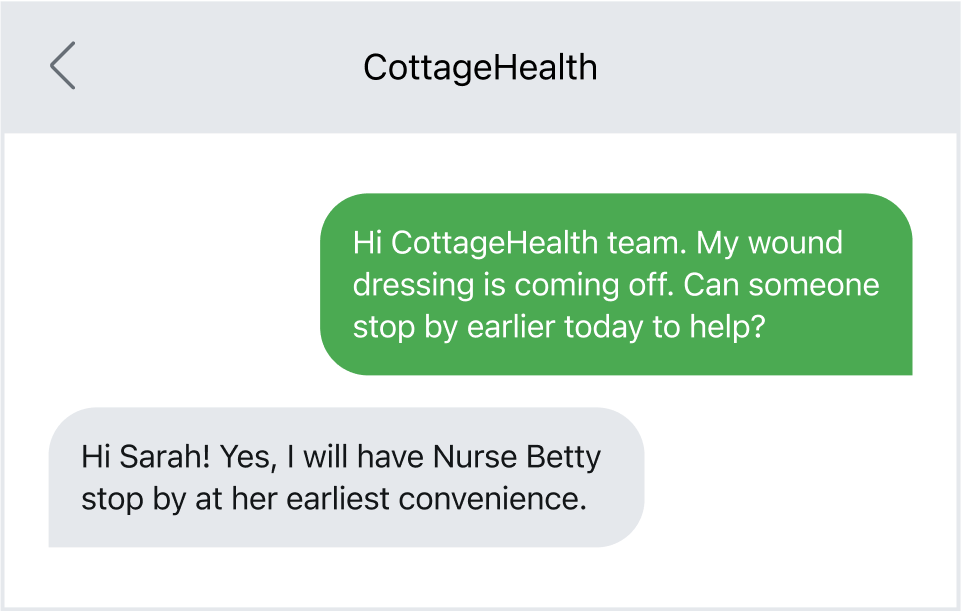 Texting can be used for direct communication with home care patients.