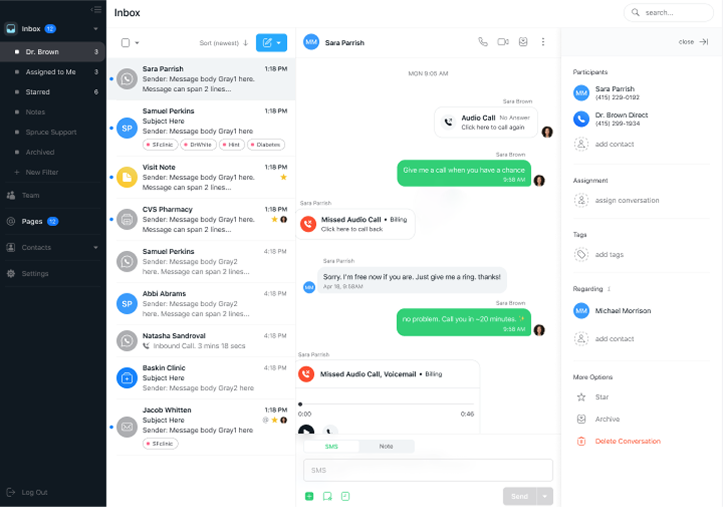 Spruce Health’s SMS application‍