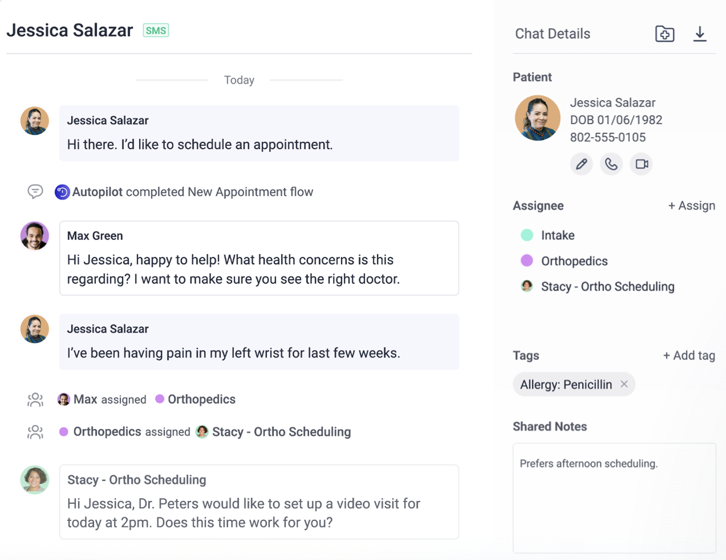 A look at OhMD’s SMS Inbox‍
