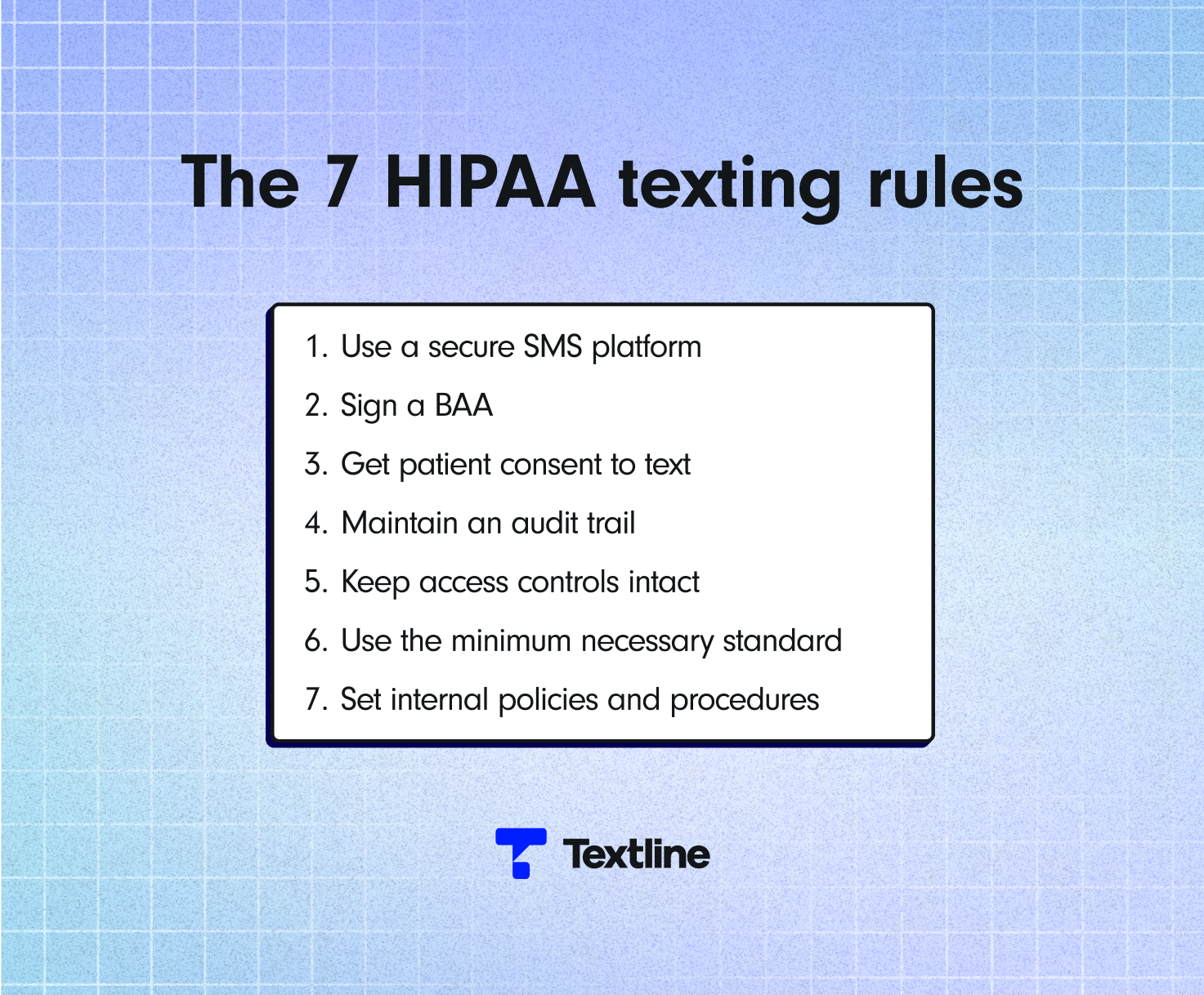 A Graphic of the Core HIPAA Texting Rules 