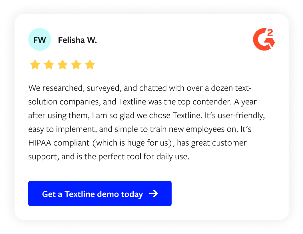 Textline review from G2.