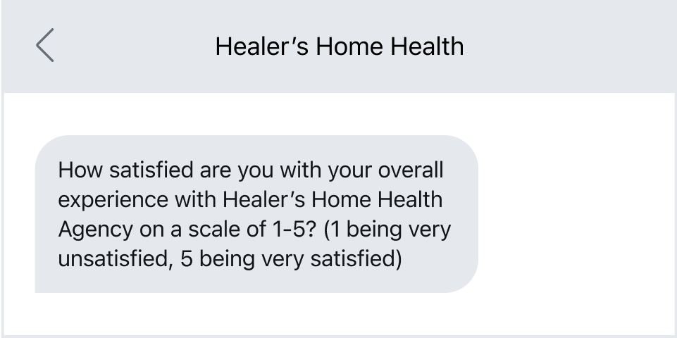 Patient satisfaction survey via SMS
