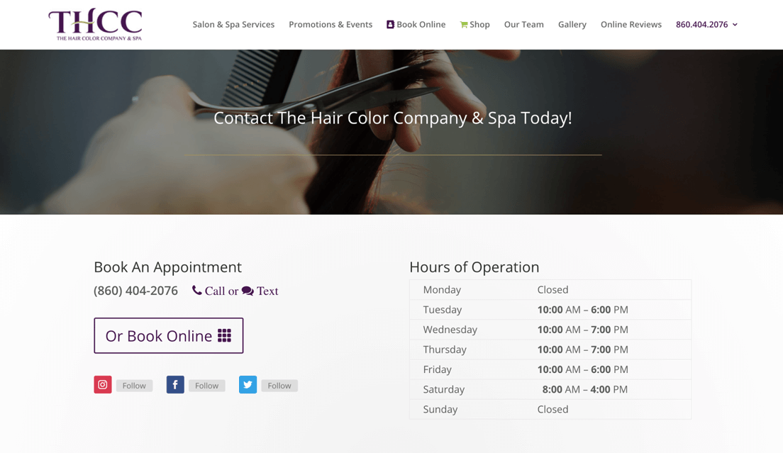 Phone and text enabled number on a web page