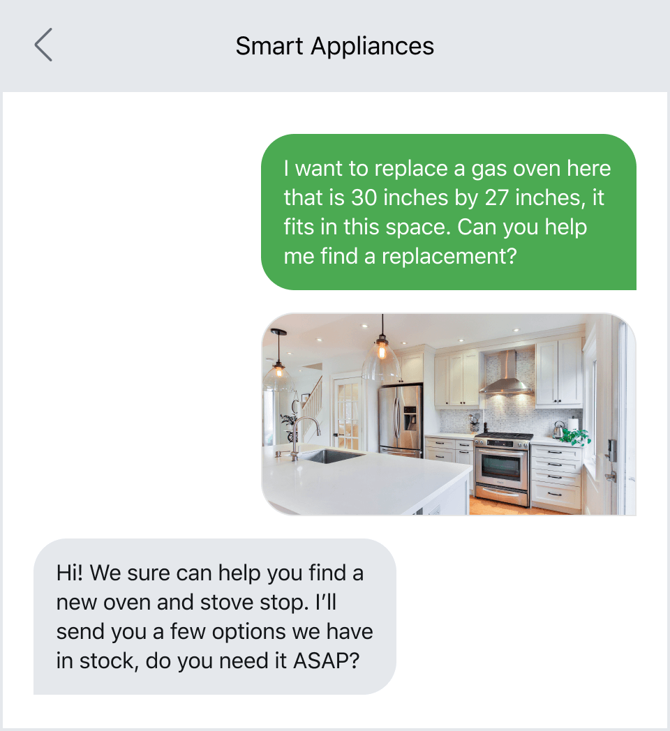 Example of a customer using MMS for personalized support