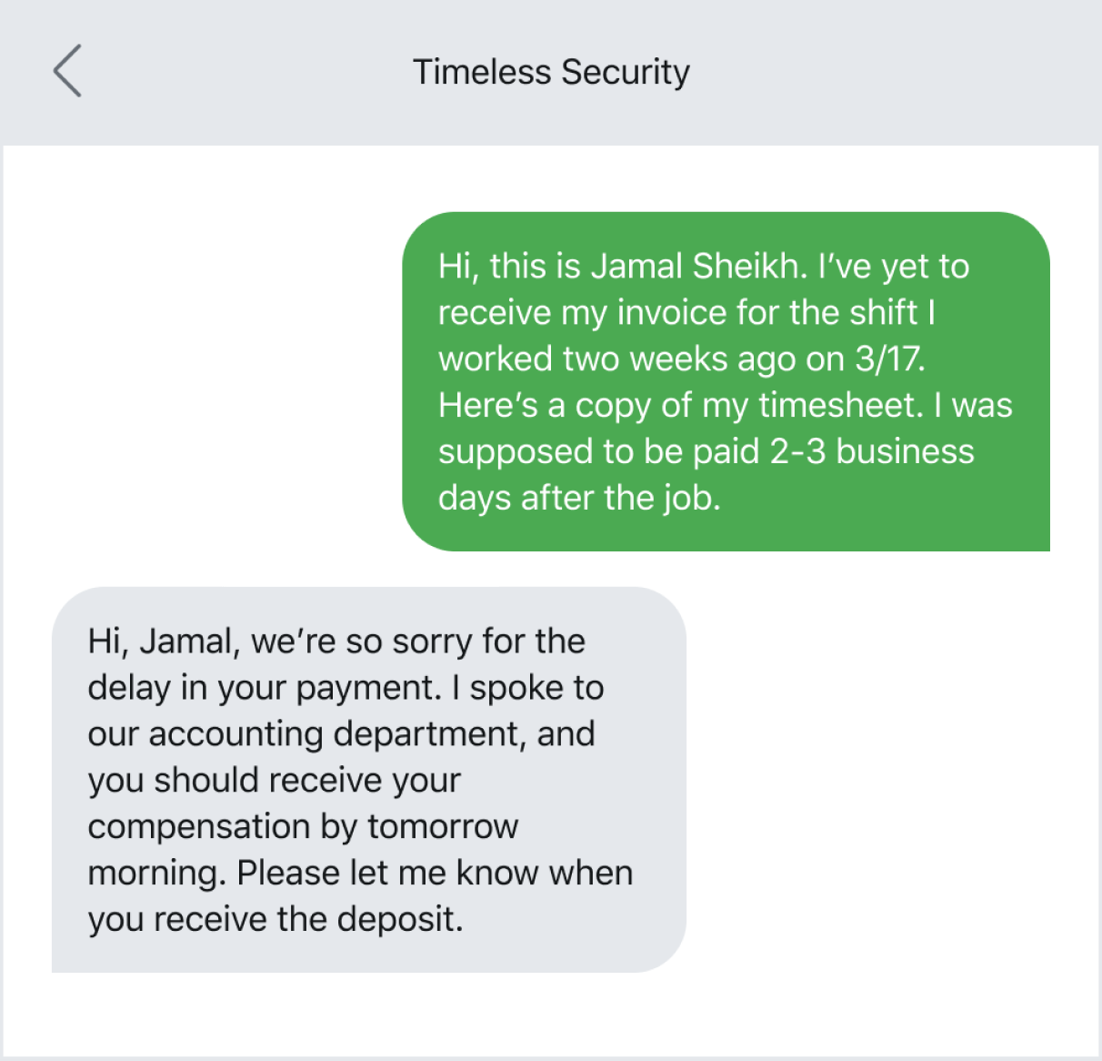 Using texting to give field workers a sense of value