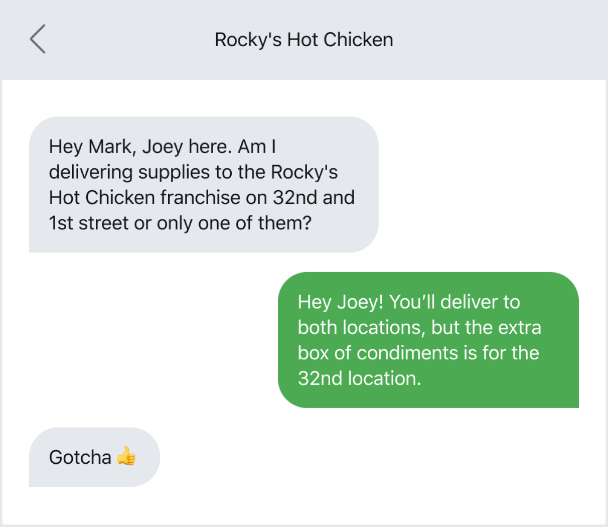 Employee using text to clarify instructions