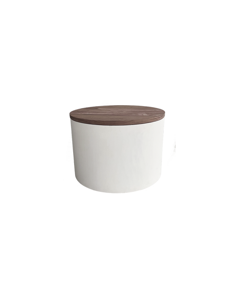 Salontafel rond noten-wit