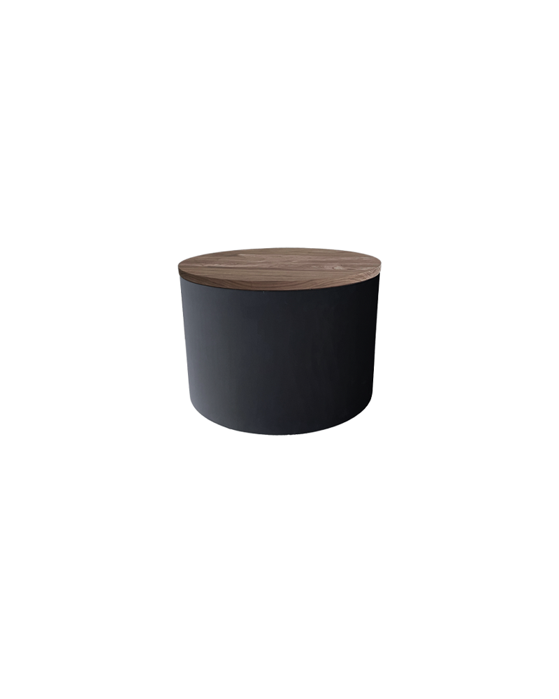 Salontafel rond noten-zwart