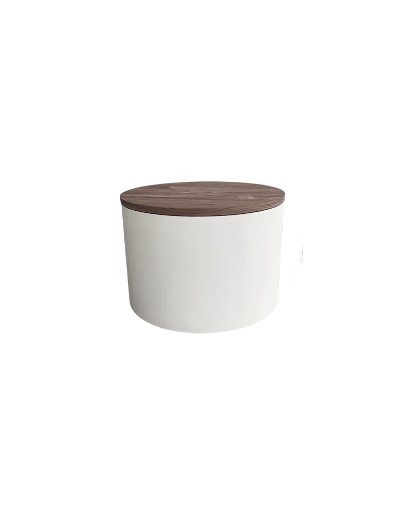 Salontafel rond noten-wit