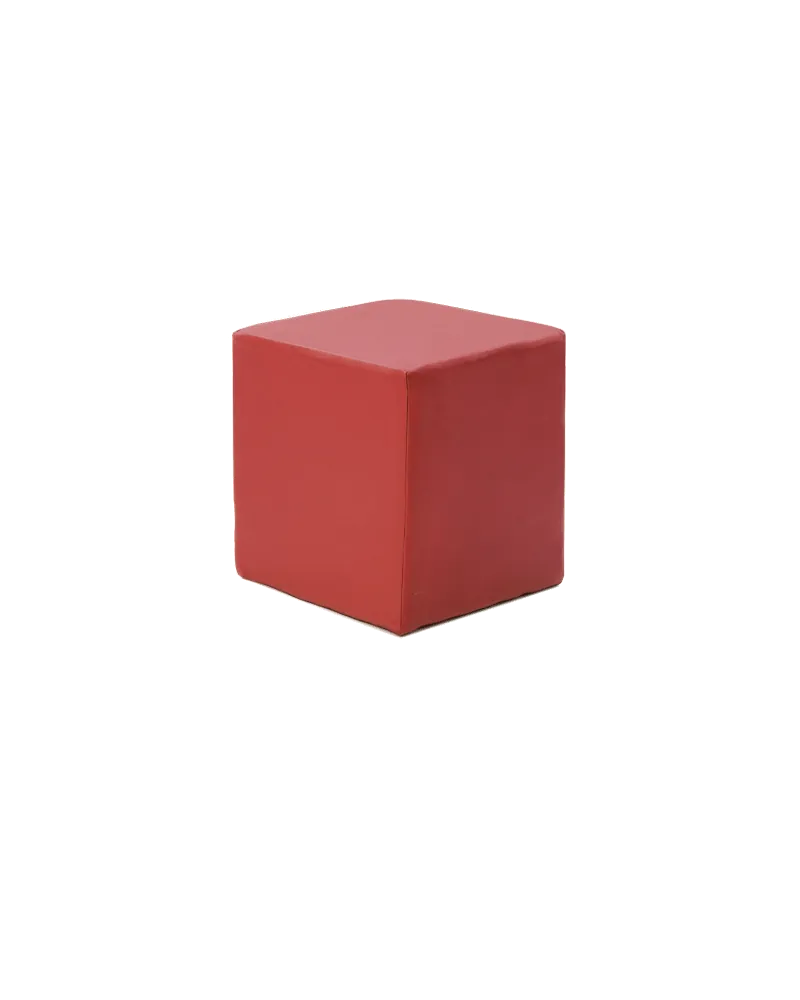 Poef rood leer