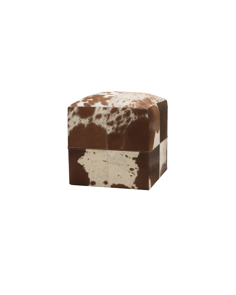 Cowskin poef