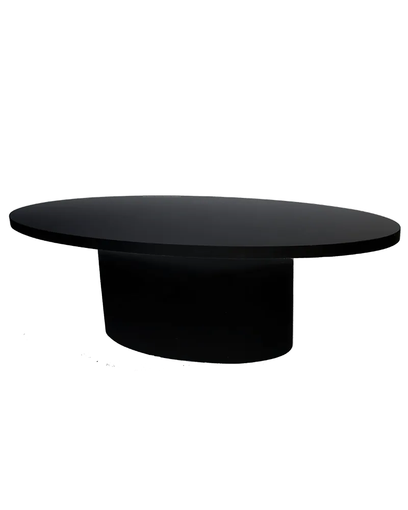 Ovalen tafel zwart