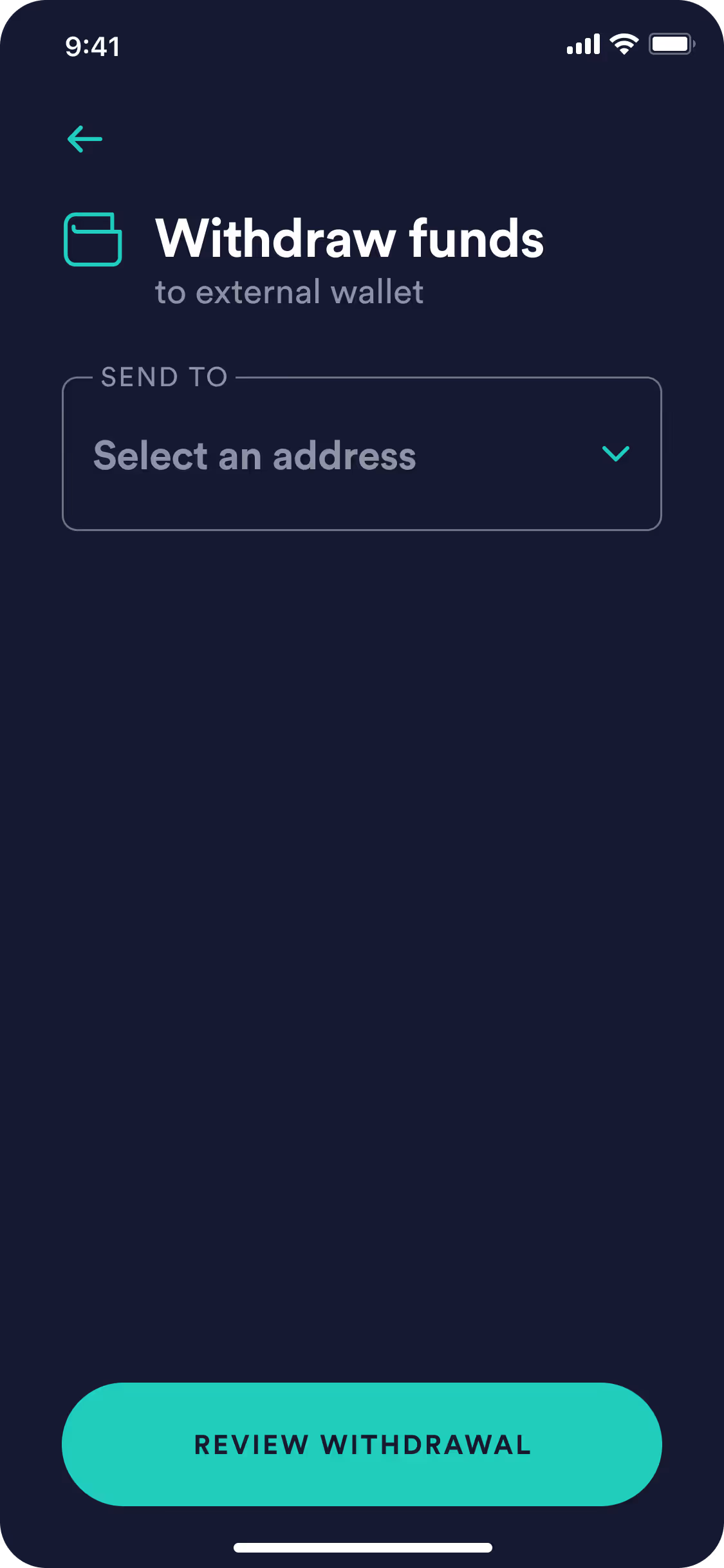 Newton: Withdraw funds to external Wallet