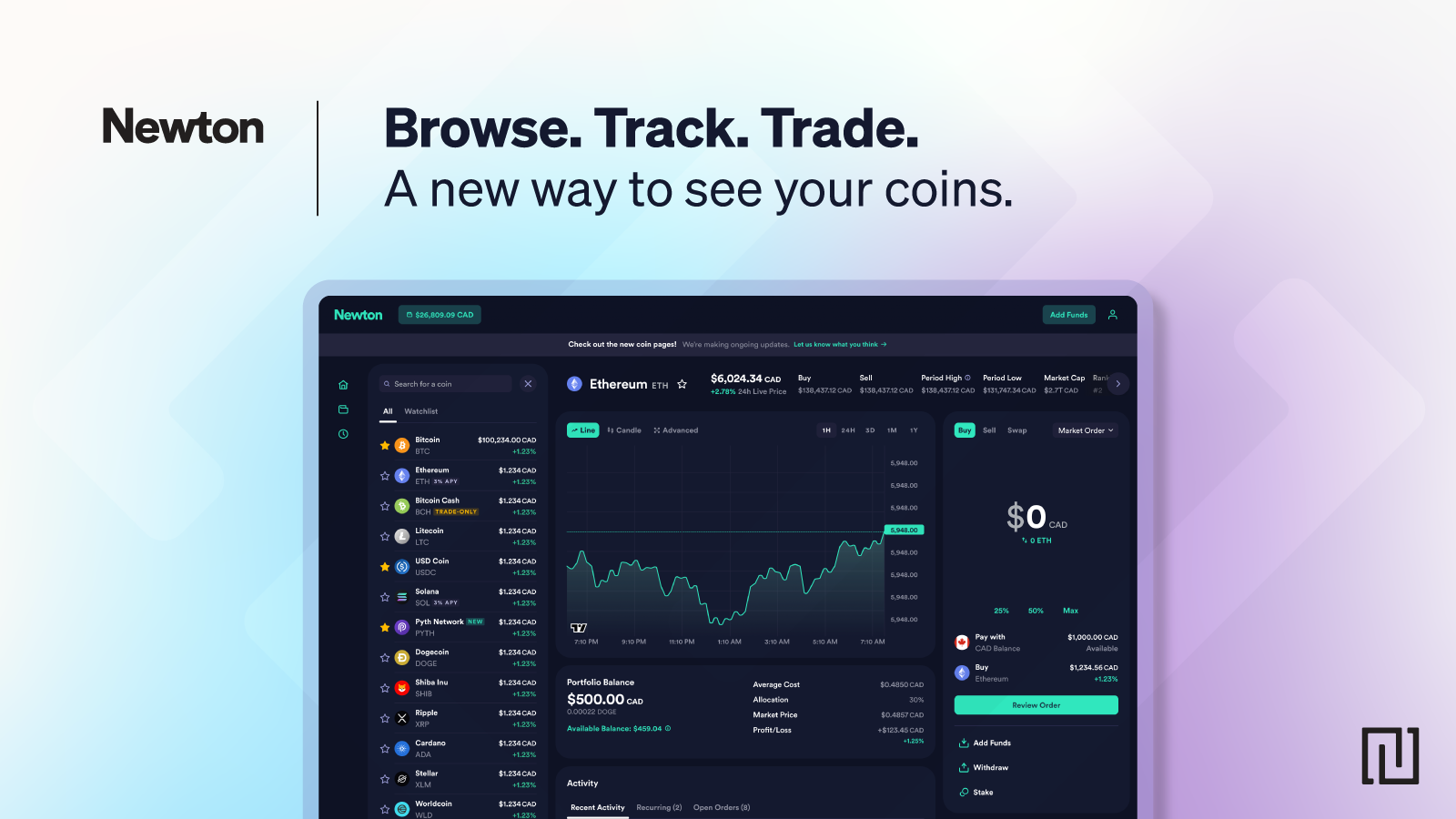 Meet the update. A new way to see your coins.