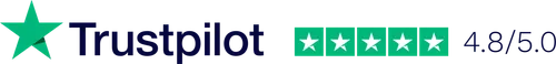 Trustpilot rated excellent 4.8 out of 5