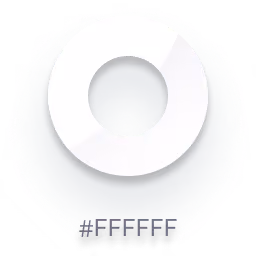 White circular ring with a shadow on a light gray background.