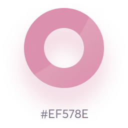 Solid circle filled with pink color hex code #EF578E.