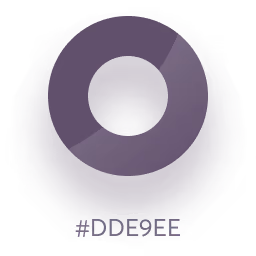 Circular blue-purple gradient with color code #DDE9EE at the bottom.