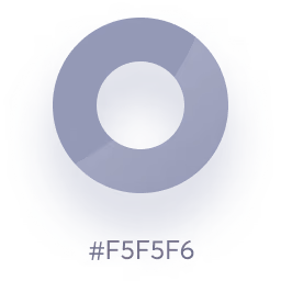 Circular gray-blue gradient with color code #F5F5F6 displayed below.