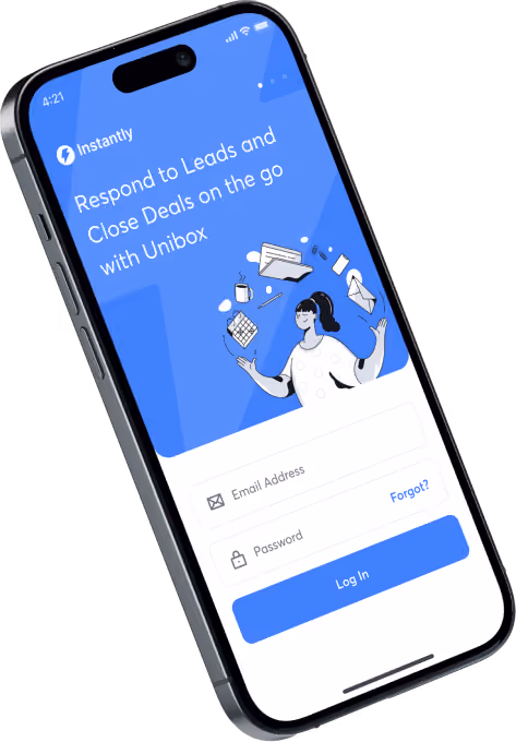 A modern website design for Instantly, featuring a clean layout and user-friendly navigation for enhanced accessibility, showing on mobile.