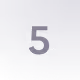 Number five in grey gradient square