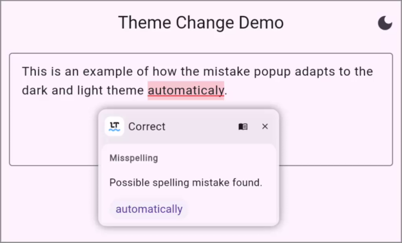 LanguageTool TextField theme change demo