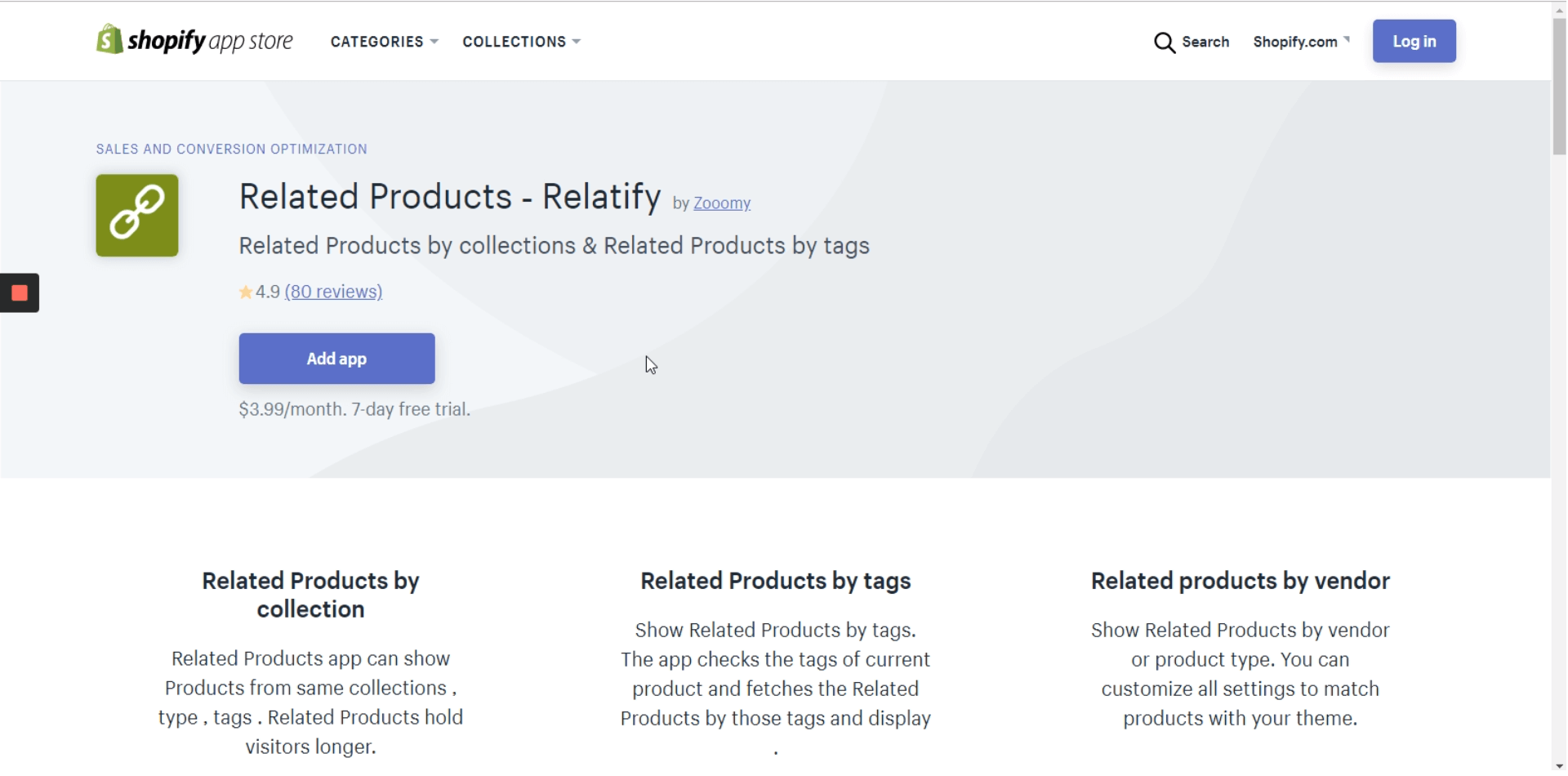 Add an app to use “Related products” option