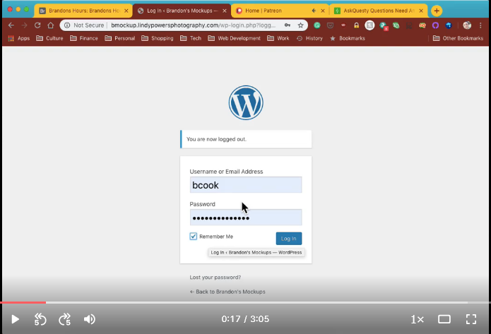 Log-in to your WordPress dashboard by typing in your username and password. 